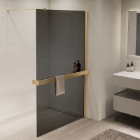 Душевая перегородка Walk-In VSW-1HR100CGG, 1000*2000, матовый золотой, стекло тонированное