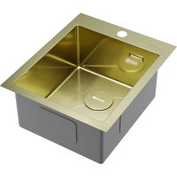 Кухонная мойка Omoikiri Akisame 41-LG нерж. сталь/светлое золото