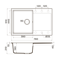 Кухонная мойка Omoikiri Daisen 78-PA Artgranit/пастила