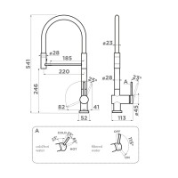 Смеситель для кухни Omoikiri Kanto 2 Plus-SB латунь/вороненая сталь/красный