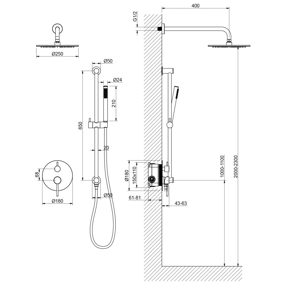 Душевая система встроенная Timo Saona SX-2309/00SM хром