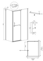 Душевое ограждение Grossman Pragma 100.K33.03.110.32.00-200.K33.03.90.32.00 (110х90х195) распашная,золото сатин,стекло прозрачное,2 места