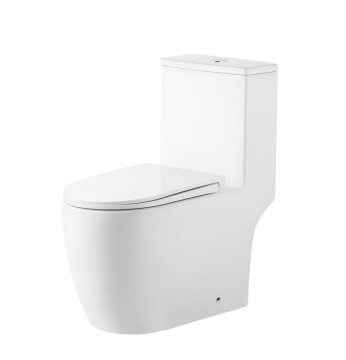 Унитаз напольный Grossman Classic GR-4484SQ (700х385х745) безободковый,белый,моноблок с тонкой крышкой,микролифт,смыв торнадо,1 место