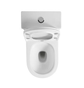 Унитаз напольный Grossman Classic GR-4484SQ (700х385х745) безободковый,белый,моноблок с тонкой крышкой,микролифт,смыв торнадо,1 место
