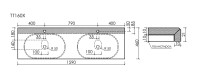 Столешница для ванной комнаты из керамогранита SANCOS Kreman 1600х460 c отверстием под смеситель, арт.TT160A2X
