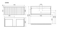Тумба подвесная SANCOS Code 990х453х400, c одним ящиком оснащенным доводчиками, цвет серая платина , арт. CD100GP