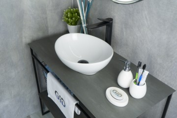 Раковина Gid N9138 51178 накладная белая 41x34x15