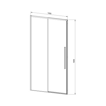 Душевая дверь Слим-Н (Slim-N) VDS-4SN140CGB, 1400, черный, стекло тонированное