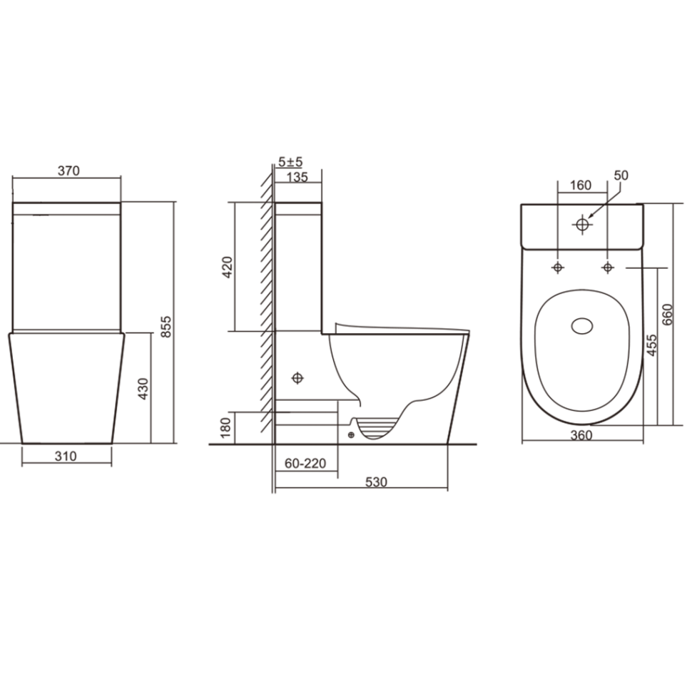 Унитаз-компакт IBERICA BLANCA BURGOS MAXI BIDE Tornado с функцией биде, белый (IB.BRM.124.1B1B)
