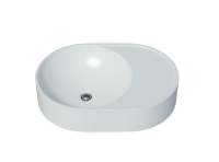 Раковина накладная для ванной Uperwood Luna 50х35х10 см, овальная, белая глянцевая