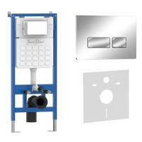 Комплект 2в1 IBERICA BLANCA инсталляция SILENCIO, кнопка смыва ESTI-R хром глянцевый (IB001.213)