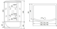 Timo Standart T-6650 Silver Fabric душевая кабина (150*88*220), шт