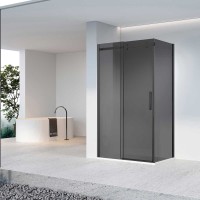 Душевой уголок Como-N VSR-4CN1014CGB, 1400*1000, черный, стекло тонированное