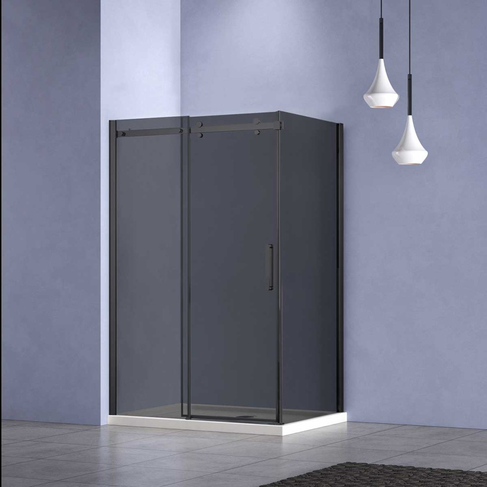 Душевой уголок Como-N VSR-4CN1014CGB, 1400*1000, черный, стекло тонированное