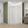Душевой угол Veconi Ottimo P10 G, 900x900x1900, золото брашинг, стекло матовое