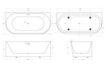 Акриловая ванна BELBAGNO BB412-1700-800-MATT, пристенная, белая матовая