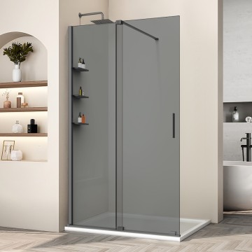 Душевая перегородка Волк-Ин (Walk-In) VSW-1WSL120CGGM, 1200*2000, вороненая сталь, стекло тонированное