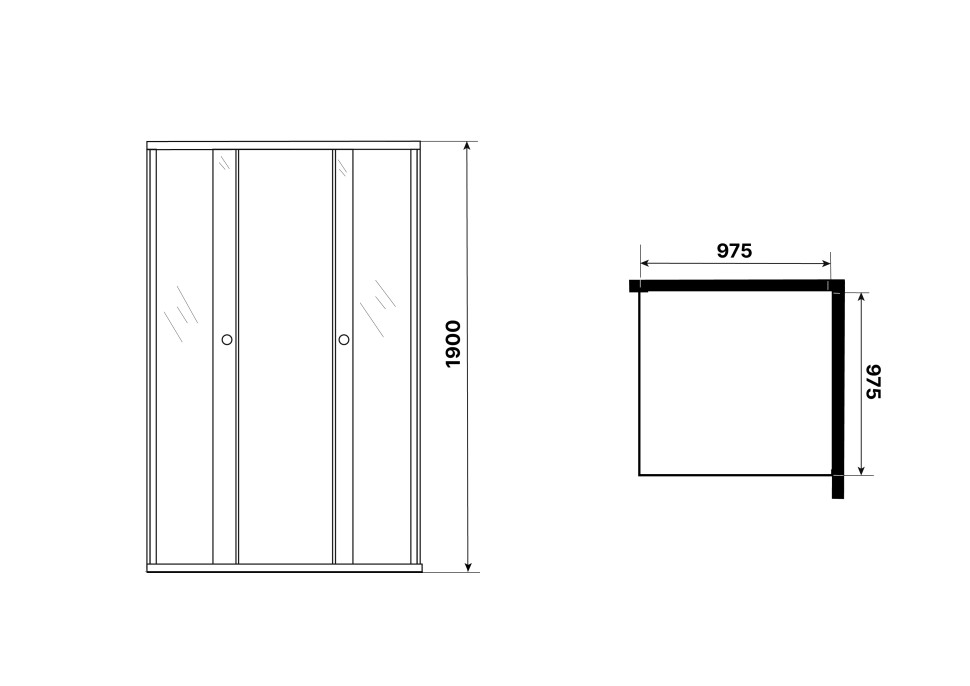 Душевое ограждение Niagara Eco NG-1010-14QBLACK (100х100х190) квадрат,раздвижное,черный,стекло мозаика,1 место