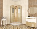 Душевая кабина Niagara Luxe NG-7715GBK (90x90х210) низкий поддон(15см),дверь раздвижная,стенки золото,без крыши,4 места