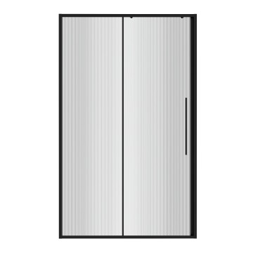 Дверь в нишу Niagara Nova NG-84-L11FHB (110х195) черный матовый,раздвижная влево,стекло рифленое,1 место