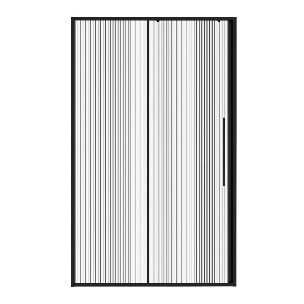 Дверь в нишу Niagara Nova NG-84-L11FHB (110х195) черный матовый,раздвижная влево,стекло рифленое,1 место