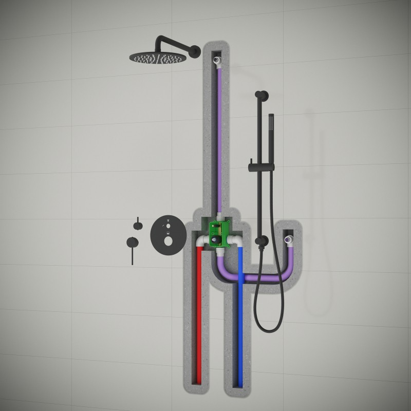 Душевая система встроенная Timo Saona SX-2309/03SM черный