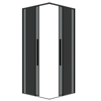 1/2 душевого ограждения Grossman Galaxy 1/2.K33.01.90.21.10 (90х195) черный матовый,стекло тонированное,1 место