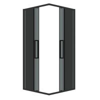 Душевое ограждение Grossman Cosmo 300.K33.02.8080.21.10 (80х80х195) квадрат,раздвижная,черный матовый,стекло тонированное, 1 место
