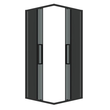 Душевое ограждение Grossman Cosmo 300.K33.02.8080.21.10 (80х80х195) квадрат,раздвижная,черный матовый,стекло тонированное, 1 место