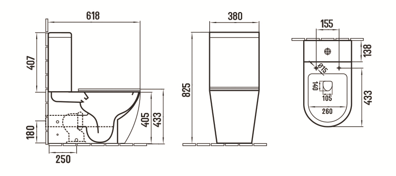 Унитаз напольный Ceramalux 2166 XMC