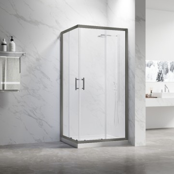 Душевой угол Veconi Rovigo RV-27GM, 800x800x1900, оружейная сталь, прозрачное стекло