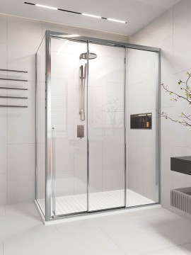 Душевой угол раздвижной Veconi Premium Prato 300 SP CH-R, 1500х1000x2000, хром, стекло прозрачное