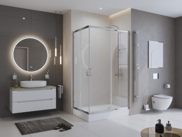 Душевой уголок BelBagno UNO-195-AH-2-120/80-C-Cr