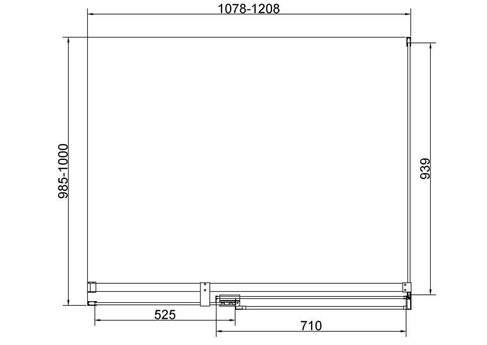 Душевой уголок Экстенза (Extenza) VSR-4EX111210CLGM, 1100/1200*1000, вороненая сталь, стекло прозрачное