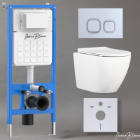 Комплект 3в1 IBERICA BLANCA инсталляция SILENCIO, унитаз BILBAO ALTO белый, кнопка смыва ESTI-Q хром матовый (IB001.BLA.234.834)