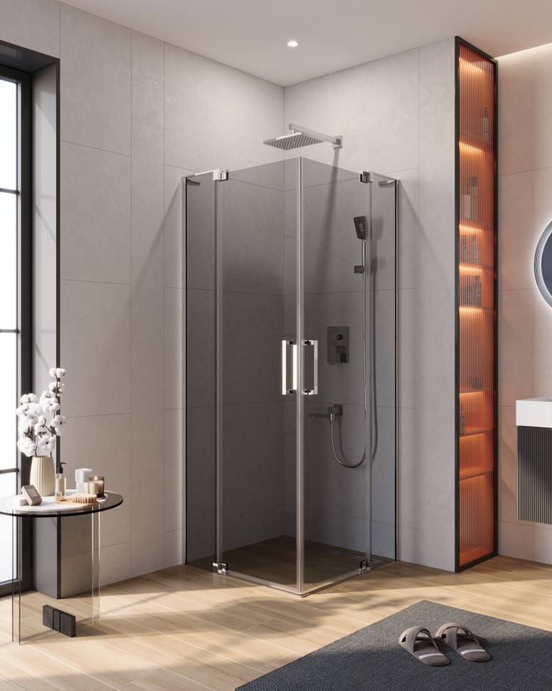 Душевой уголок CEZARES SLIDER-A-2-70/80-GRIGIO-Cr