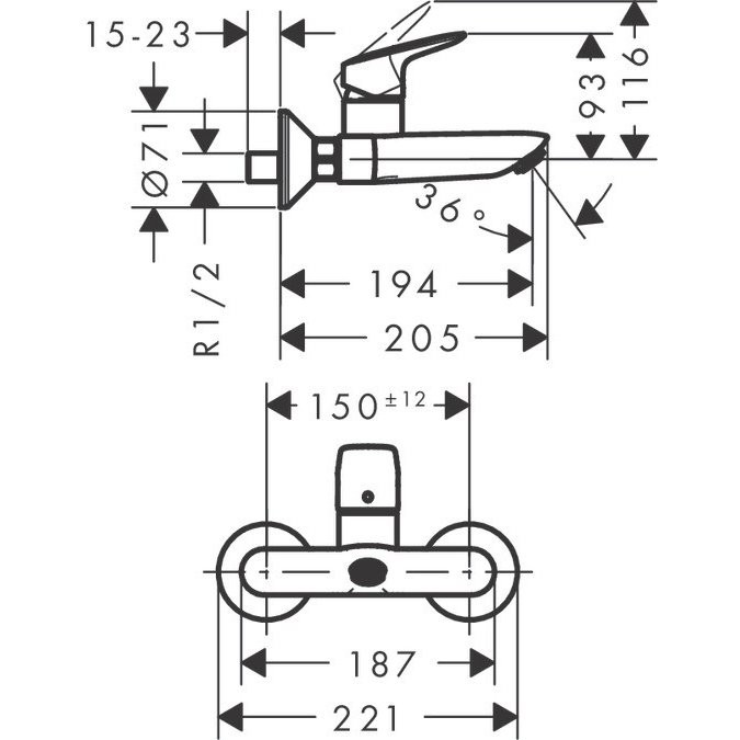 Смеситель Hansgrohe Logis хром (71225000)