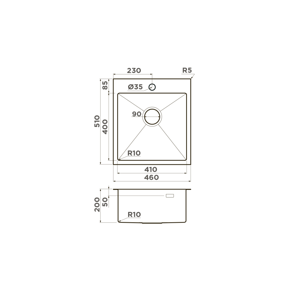 Кухонная мойка Omoikiri Akisame 46-GM нерж. сталь/вороненая сталь