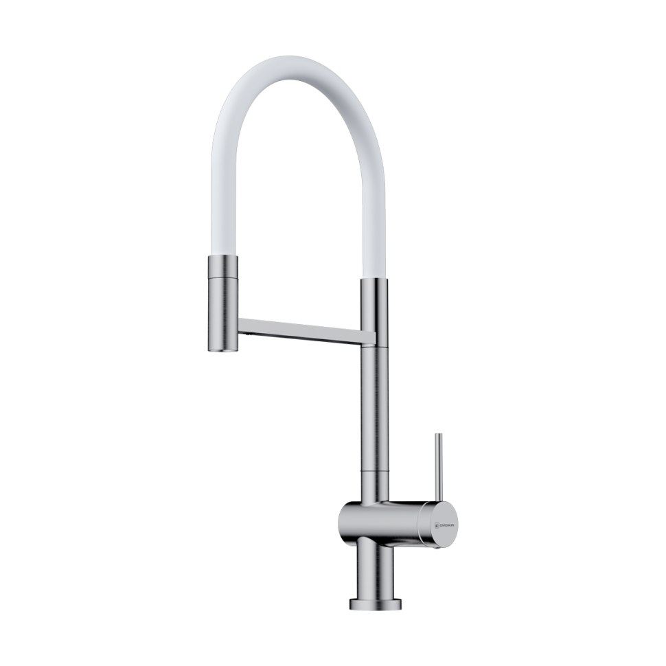 Смеситель для кухни Omoikiri Kanto 2 Plus-SB латунь/нержавеющая сталь/белый