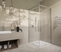 Душевой уголок Slim-N VSS-4SN900CLBN, 900*900, брашированный никель, стекло прозрачное