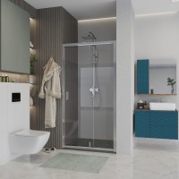 Дверь в нишу Niagara Nova NG-63-10A (100х195) хром,дверь распашная,стекло прозрачное,1 место