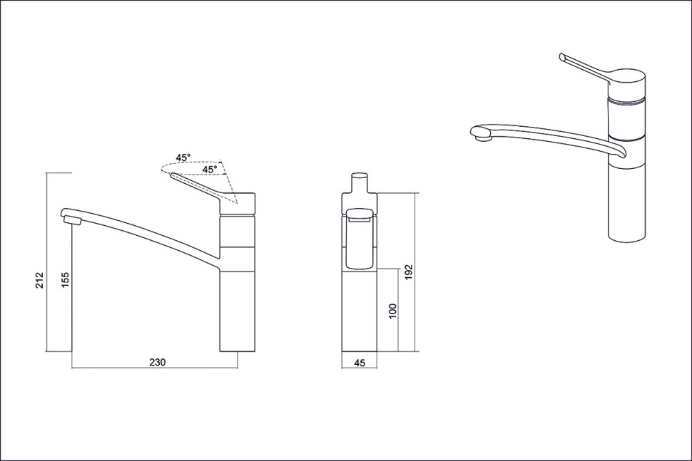 Смеситель EMAR EC-3011 3011.7 Антрацит