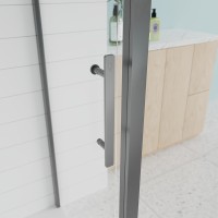 Душевой угол Veconi Evo 100SP GR 1600х800x1950, графит брашинг, прозрачное стекло