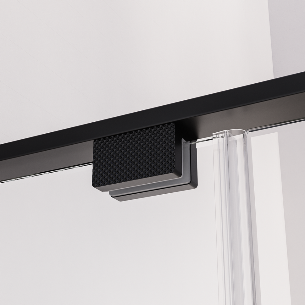 Душевой угол распашной Veconi Premium Alassio SP BB, 1400х800x2000, черный матовый, стекло черное