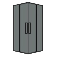 Душевое ограждение Grossman Cosmo 300.K33.02.9090.21.10 (90х90х195) квадрат,раздвижная,черный матовый,стекло тонированное, 1 место