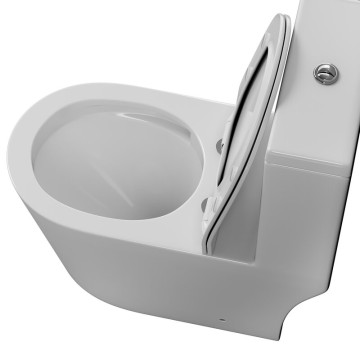 Унитаз напольный Grossman Classic GR-4487SQ (690х360х790) безободковый,белый,моноблок с тонкой крышкой,микролифт,смыв торнадо,1 место
