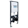 Комплект подвесной унитаз ABBER Rechteck AC1201MB черный матовый с инсталляцией AC0105 и кнопкой AC0121MMG золото матовое