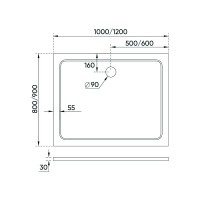 Душевой поддон Veconi Tezeo stone TZ-09, 1200x800x30, искусственный камень, белый