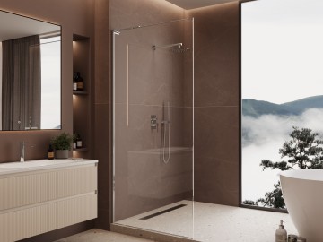 Душевая перегородка Волк-Ин (Walk-In) VSWL-7HS900CL, 900*2000, хром, стекло прозрачное,
