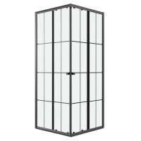 Душевое ограждение Niagara Eco NG-1010-14QKL (100х100х190) квадрат,раздвижное,черный,стекло клетка,1 место